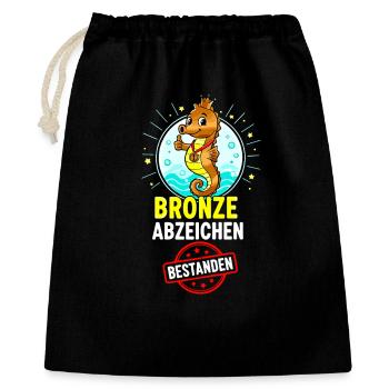 Insigne hippocampe en bronze - Sac cadeau 40 x 50 cm - noir - Devant