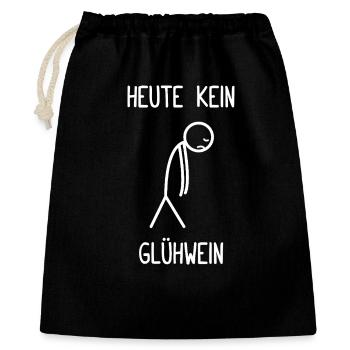 Weihnachten Weihnachtsfeier Heute kein Glühwein - Geschenkbeutel aus Baumwolle (40 x 50 cm) - Schwarz - Vorne