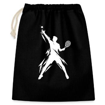 Tennisspieler Kunstwerk - Geschenkbeutel aus Baumwolle (40 x 50 cm) - Schwarz - Vorne