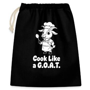 GOAT Kochchef Motiv - Geschenkbeutel aus Baumwolle (40 x 50 cm) - Schwarz - Vorne