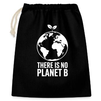 Es gibt kein Plan B, Klimaschutz - Geschenkbeutel aus Baumwolle (40 x 50 cm) - Schwarz - Vorne
