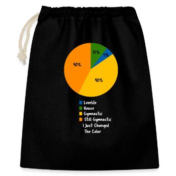 Gymnastics Pie Chart Funny Gymnast Life - Gift Bag 40 x 50 cm - black - Front