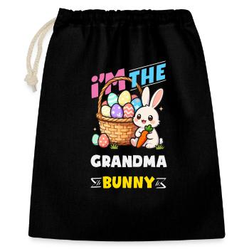 Frohe Ostern Süßer Osterhase Eiersuche Ostereier - Geschenkbeutel aus Baumwolle (40 x 50 cm) - Schwarz - Vorne