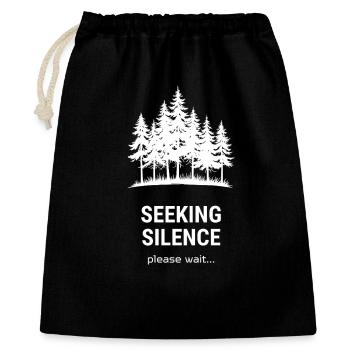 Seeking Silence – Please Wait... - Geschenkbeutel aus Baumwolle (40 x 50 cm) - Schwarz - Vorne