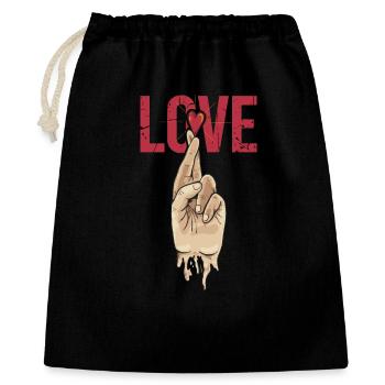 Signes d’amour - Sac cadeau 40 x 50 cm - noir - Devant