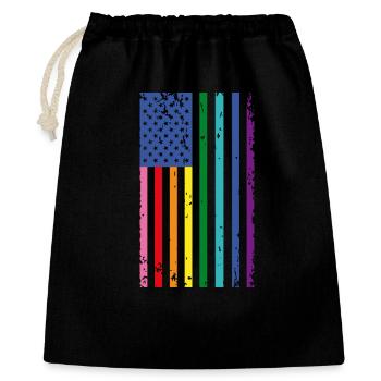 Rainbow USA Flag - Gift Bag 40 x 50 cm - black - Front