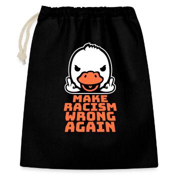 Goose Make Racism Wrong Again Militant du Majeur - Sac cadeau 40 x 50 cm - noir - Devant