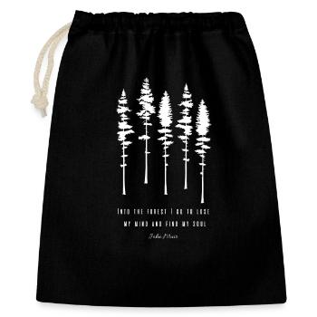 Conifères Citation John Muir - Sac cadeau 40 x 50 cm - noir - Devant