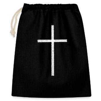 Jesus Cross White Gift Christmas - Gift Bag 40 x 50 cm - black - Front