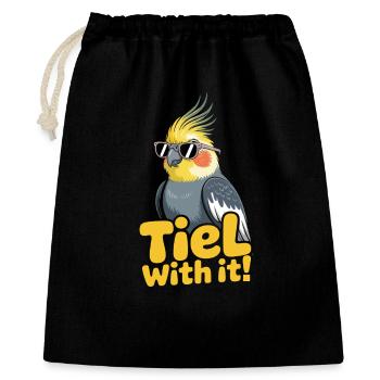 Calopsitte Perruche Humour Oiseau - Sac cadeau 40 x 50 cm - noir - Devant