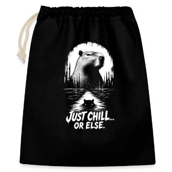 Just Chill Or Else Capybara - Gift Bag 40 x 50 cm - black - Front