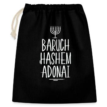 Baruch HaShem Adonai - Gift Bag 40 x 50 cm - black - Front