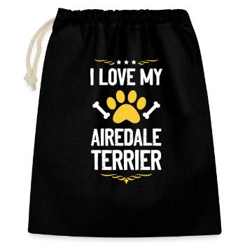 Airedale Terrier Lover Motif - Sac cadeau 40 x 50 cm - noir - Devant