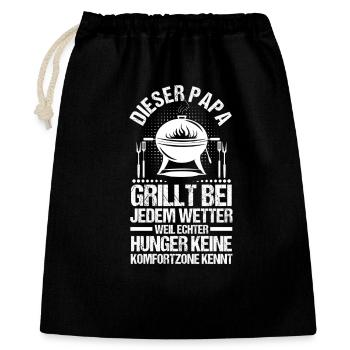 Barbecue, fête des pères, papa - Sac cadeau 40 x 50 cm - noir - Devant
