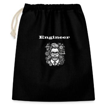 Engineer white - Gift Bag 40 x 50 cm - black - Front