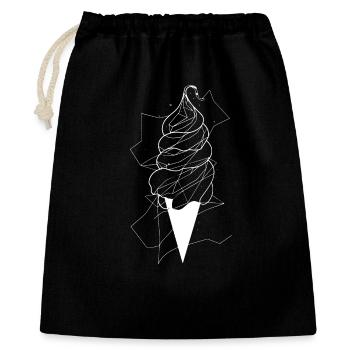 Eiswaffel Zeichnung - Geschenkbeutel aus Baumwolle (40 x 50 cm) - Schwarz - Vorne