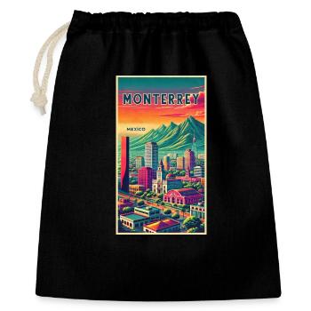 Monterrey Mexiko Retro Design - Geschenkbeutel aus Baumwolle (40 x 50 cm) - Schwarz - Vorne