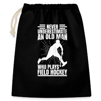 Field hockey grandpa - Gift Bag 40 x 50 cm - black - Front