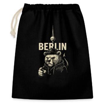 Hauptstadt Rebell - Geschenkbeutel aus Baumwolle (40 x 50 cm) - Schwarz - Vorne