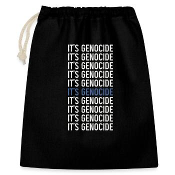Typographic Phrase Repeated Genocide - Gift Bag 40 x 50 cm - black - Front