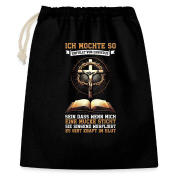 Jesus Christlich Katholiken Gläubiger Gottesdienst - Geschenkbeutel aus Baumwolle (40 x 50 cm) - Schwarz - Vorne