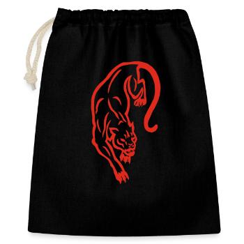 Red Panther Silhouette - Geschenkbeutel aus Baumwolle (40 x 50 cm) - Schwarz - Vorne