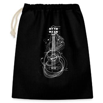 Ukulele Zeichnung - Geschenkbeutel aus Baumwolle (40 x 50 cm) - Schwarz - Vorne