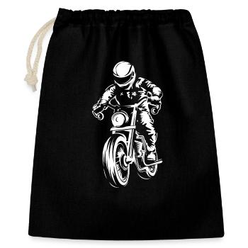 Moto Caferacer Custom Illustration Logo icon - Sac cadeau 40 x 50 cm - noir - Devant