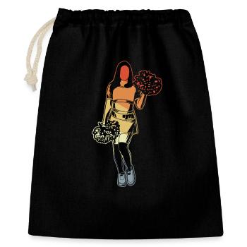 Cheerleader Mädchen - Geschenkbeutel aus Baumwolle (40 x 50 cm) - Schwarz - Vorne