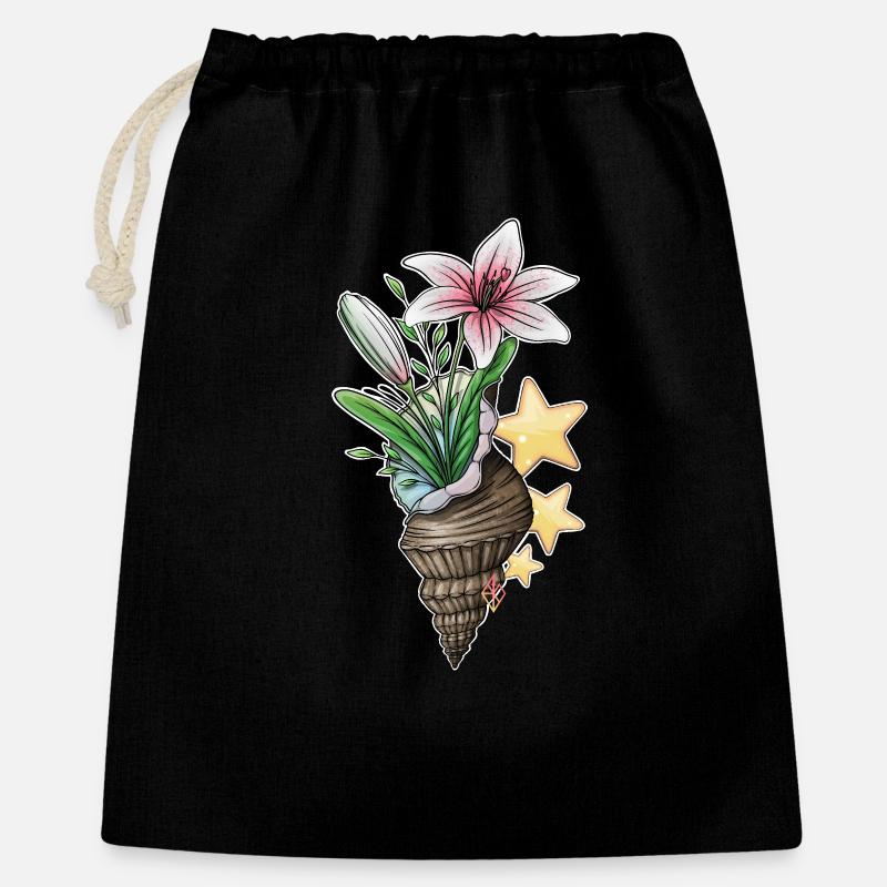 Floral Conch Bouquet - Gift Bag 40 x 50 cm - black