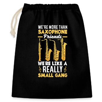 Saxofon - Geschenkbeutel aus Baumwolle (40 x 50 cm) - Schwarz - Vorne