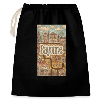 Bayonne Whimsical Townscape France - Gift Bag 40 x 50 cm - black - Front
