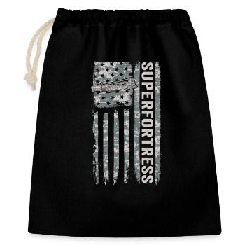Camouflage militaire du drapeau américain Superfortress - Sac cadeau 40 x 50 cm - noir - Devant