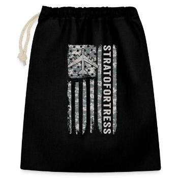 B52 Stratofortress Drapeau américain Goudron militaire - Sac cadeau 40 x 50 cm - noir - Devant