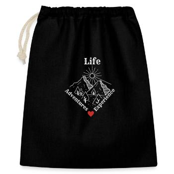 Life Adventures Experience - Adventure Tee - Geschenkbeutel aus Baumwolle (40 x 50 cm) - Schwarz - Vorne