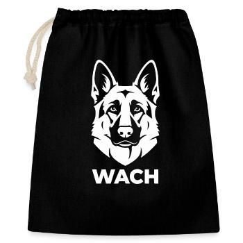 Wachhund Silhouette Schäferhund - Geschenkbeutel aus Baumwolle (40 x 50 cm) - Schwarz - Vorne
