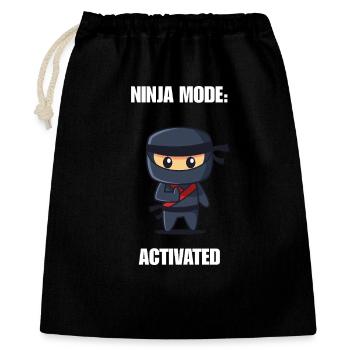 Ninja Fashion Activated Shirt – Funny Ninja Saying - Gift Bag 40 x 50 cm - black - Front