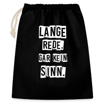Lange rede. - Geschenkbeutel aus Baumwolle (40 x 50 cm) - Schwarz - Vorne