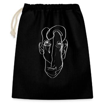 Abstract Face - Gift Bag 40 x 50 cm - black - Front
