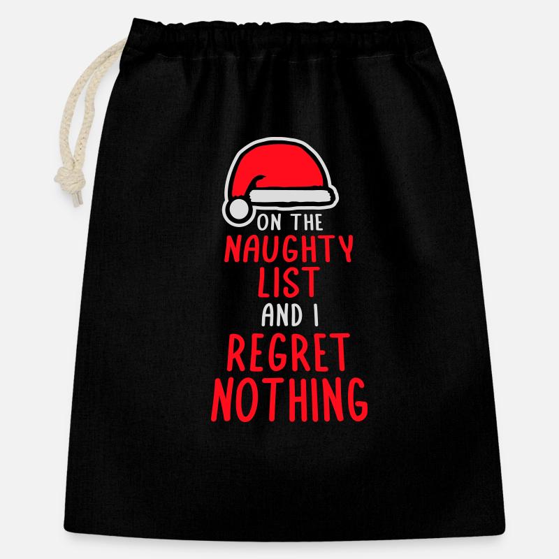 Sulla lista dei cattivi e non rimpiangere nulla XMas Spruch - Sacchetto regalo 40 x 50 cm - nero