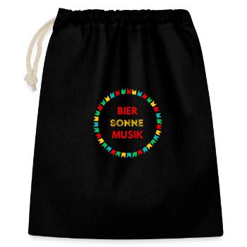 Bier Sonne Musik - Sommerparty Design - Geschenkbeutel aus Baumwolle (40 x 50 cm) - Schwarz - Vorne