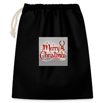 Merry Christmas Reindeer Glitter Script - Gift Bag 40 x 50 cm - black - Front