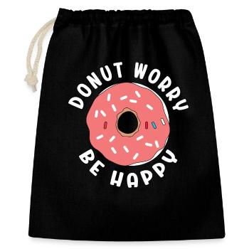 Donut Worry Be Happy - Gift Bag 40 x 50 cm - black - Front