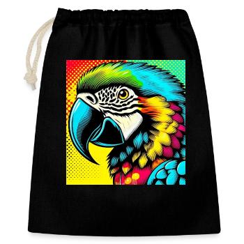 Perroquet Pop Art - Sac cadeau 40 x 50 cm - noir - Devant