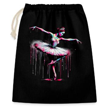 Balletttänzerin mit Tutu - Geschenkbeutel aus Baumwolle (40 x 50 cm) - Schwarz - Vorne