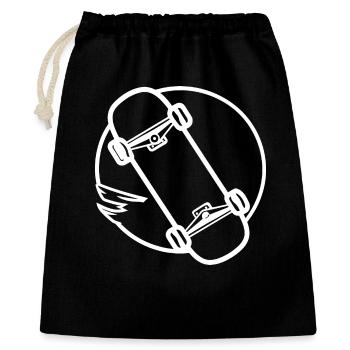 Dessin de planche à roulettes - Sac cadeau 40 x 50 cm - noir - Devant