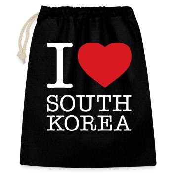 J’ADORE LA CORÉE DU SUD Südkorea - Sac cadeau 40 x 50 cm - noir - Devant