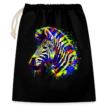 Zèbre - Sac cadeau 40 x 50 cm - noir - Devant