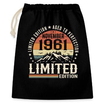 November 1961 Unique Retro Birthday - Gift Bag 40 x 50 cm - black - Front