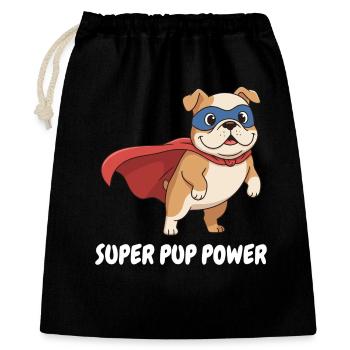 Superhelden Hund Cape - Geschenkbeutel aus Baumwolle (40 x 50 cm) - Schwarz - Vorne